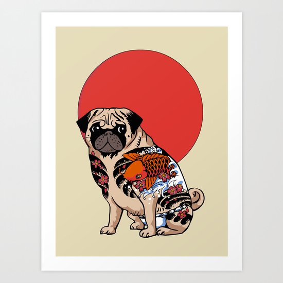 Yakuza Pug Art Print