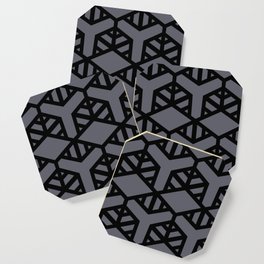 Black and Gray Geometric Shape Tile Pattern 2 - Diamond Vogel 2022 Popular Color Blackwater 1320 Coaster