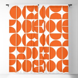 Mid Century Modern Geometric 04 Orange Blackout Curtain