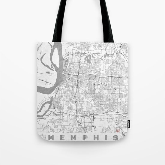 Memphis Map Line Tote Bag