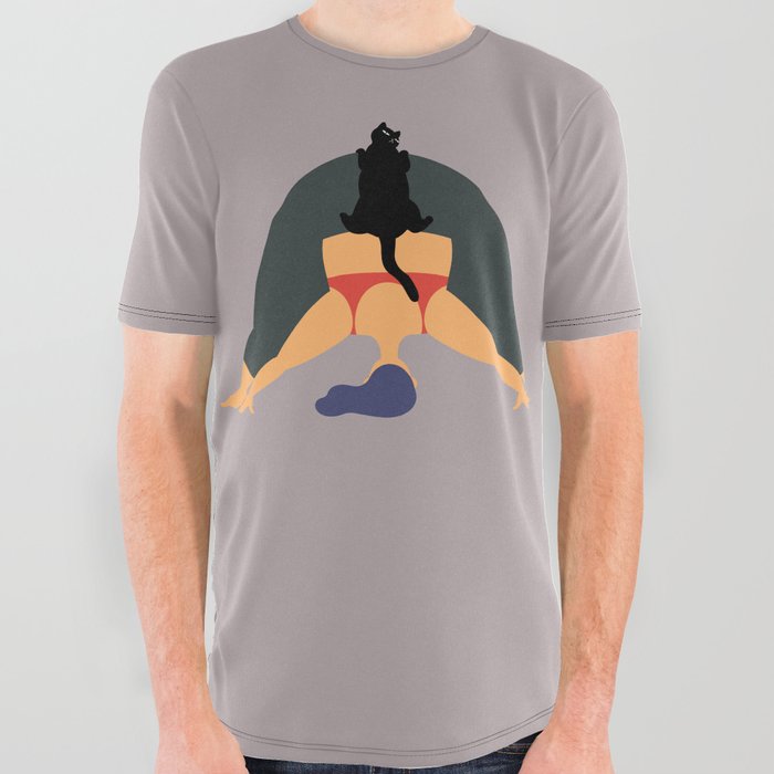 Yoga With Cat 17 All Over Graphic Tee