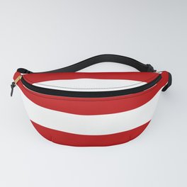 UE red - solid color - white stripes pattern Fanny Pack