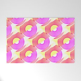 Abstract Yellow and Pink Circle Welcome Mat