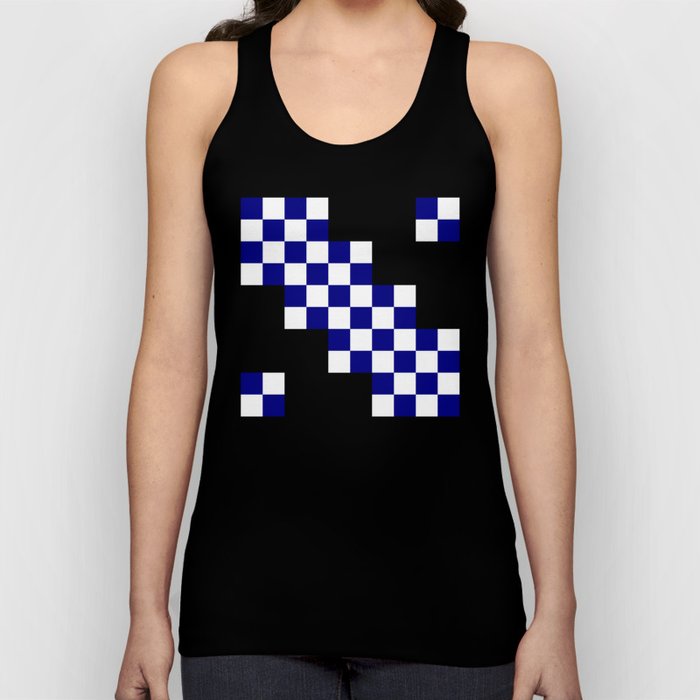 Dark blue and white squares Tank Top