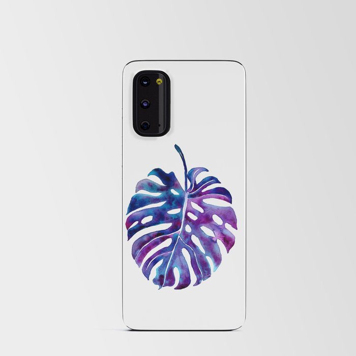 Monstera Leaf Blue Android Card Case