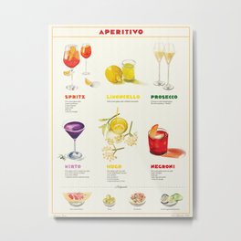 Cocktail Recipes Metal Print