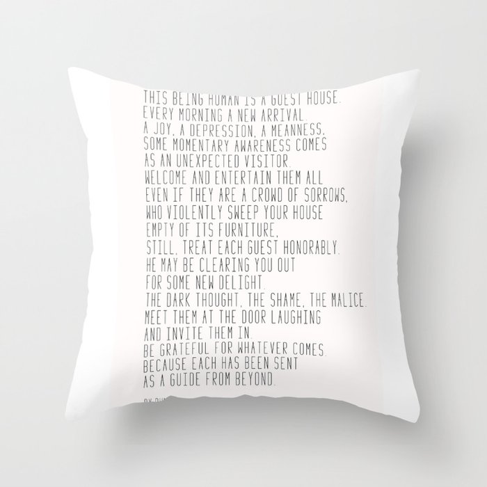 The Guest House #poem #inspirational Throw Pillow