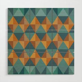 "Steal Teal" Geometric Pattern Teal and Earth Tones Wood Wall Art