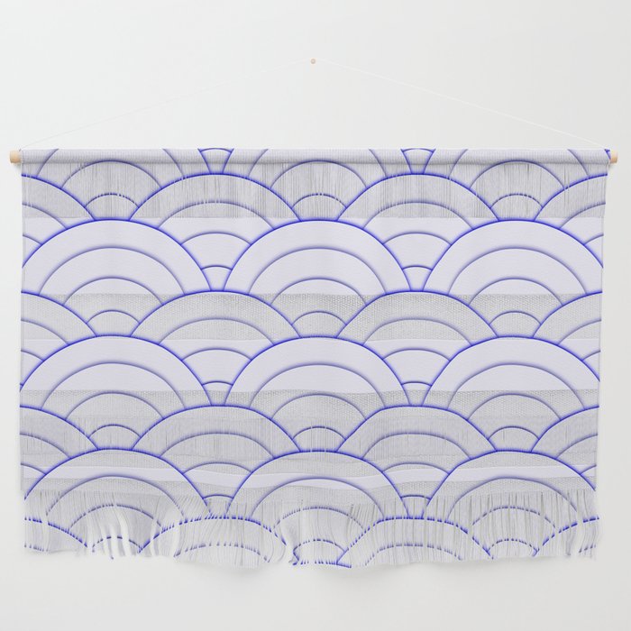 Very Peri Lavender White Art Deco Minimal Arch Pattern Wall Hanging