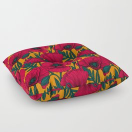 Red poppy garden    Floor Pillow