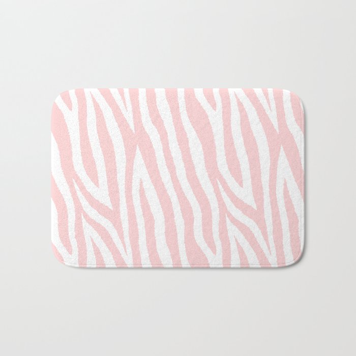 Pale Pink Zebra Fur Pattern 04 Bath Mat By Innapoka Society6