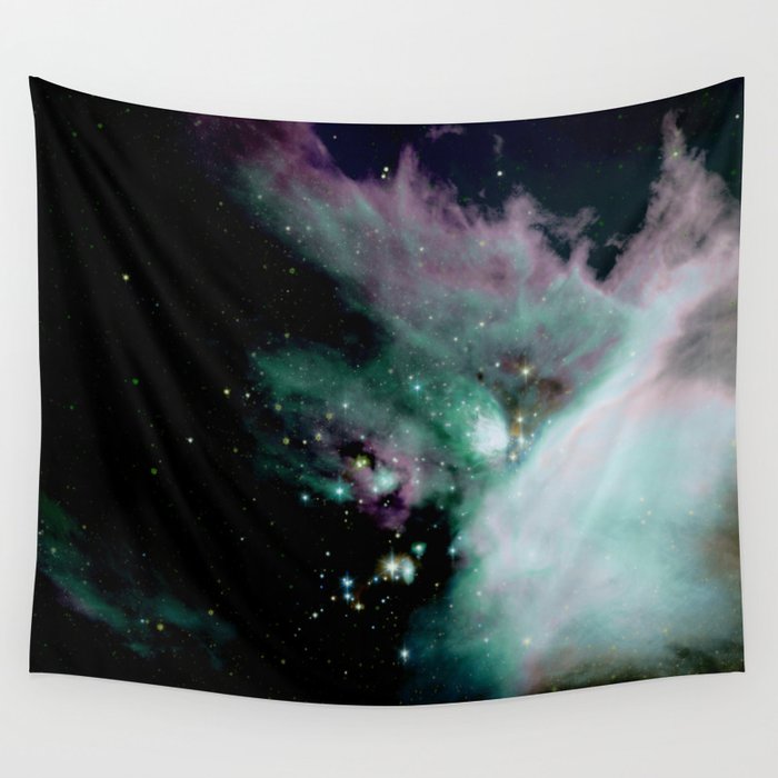 Young Stars In Galactic Dust Cloud purple teal Wall Tapestry