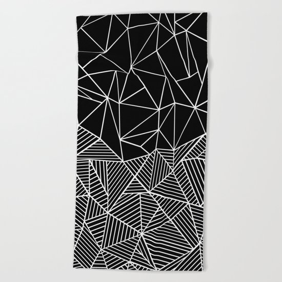 Ab Half and Half Black Beach Towel