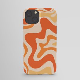 Tangerine Liquid Swirl Retro Abstract Pattern iPhone Case