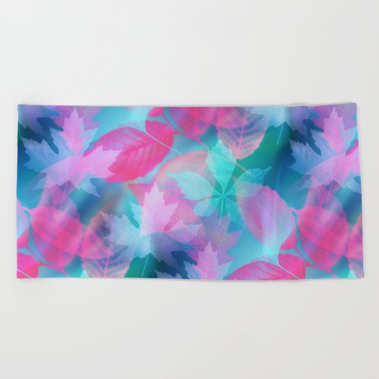 Dreamy Leaves On The Water Beach Towel