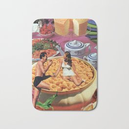 First Date Badematte | Vintage, Retro, Macncheese, Funny, Collage, Macaroniandcheese, Food, Couple, Love, Macandcheese 