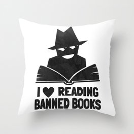 I Love Reading Banned Books Throw Pillow