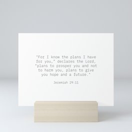 Jeremiah 29:11 Typewriter Font Mini Art Print