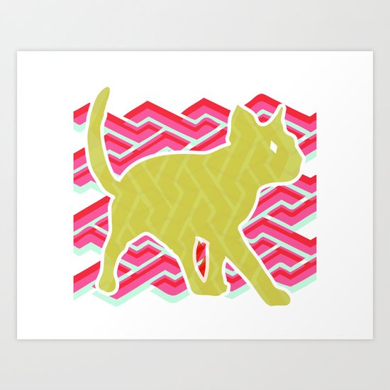Green and Pink Art Print