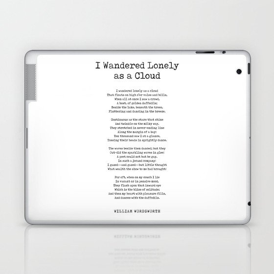 I Wandered Lonely as a Cloud - William Wordsworth Poem - Literature - Typewriter Print 1 Laptop & iPad Skin