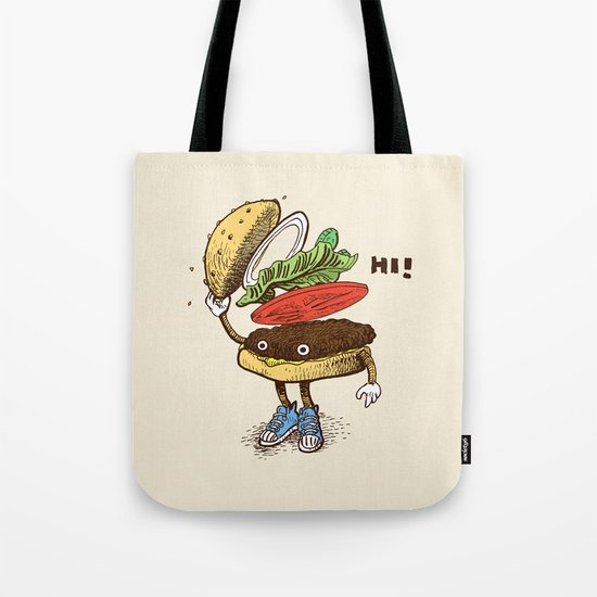 Burger Greeting Tote Bag