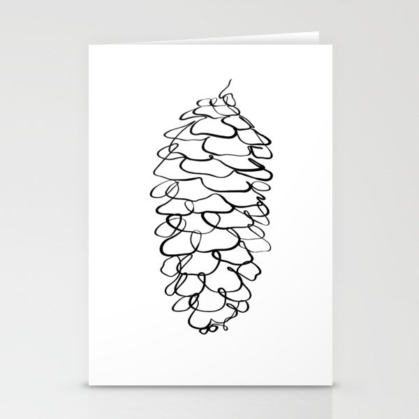 One Line Pine Cone Stationery Cards