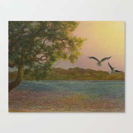 River's Edge at Daybreak Canvas Print