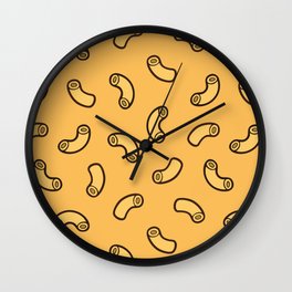 Mac and cheese pasta pattern Wall Clock | Vector, Kawaii, Pattern, Macaroni, Cheese, Evannave, Illustration, Foodie, Sauce, Drawing 