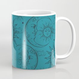 Teal Magic Celestial Sun Moon & Stars Mug