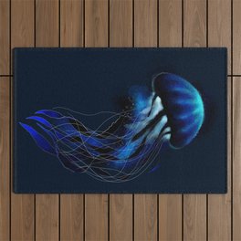 Glowing Galaxy jellyfish Outdoor Rug