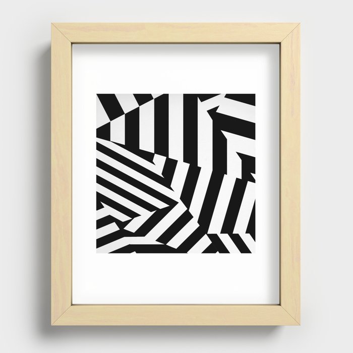 RADAR/ASDIC Black and White Graphic Dazzle Camouflage Recessed Framed Print