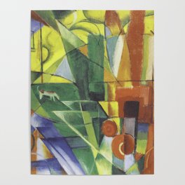 Franz Marc Landscape with House Dog and Cattle Poster