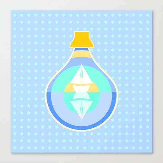 Ship in glass bottle Canvas Print