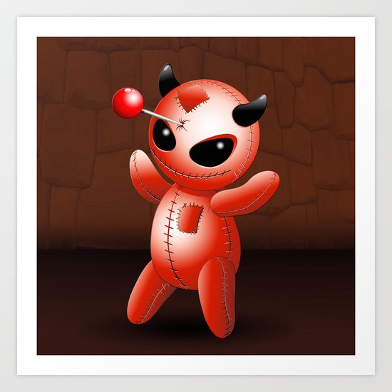 Voodoo Doll Evil Devil Cartoon Art Print