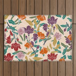 Colorful Summer Florals Outdoor Rug