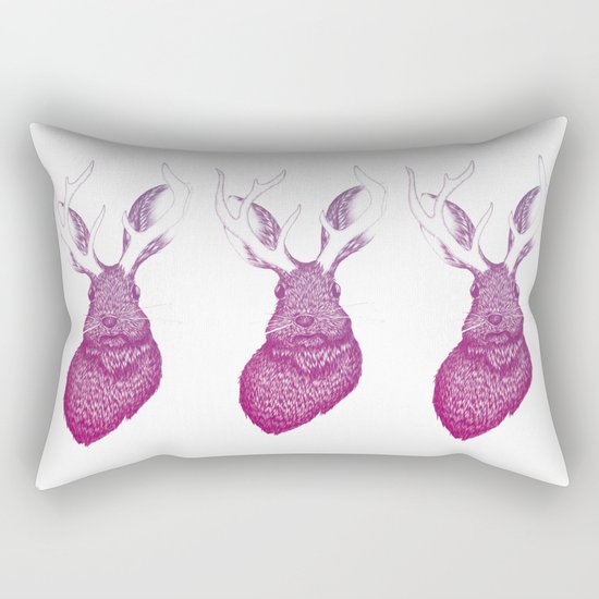 Ombre Jackalope Rectangular Pillow