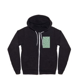 Minty sage green distorted groovy checks pattern Zip Hoodie