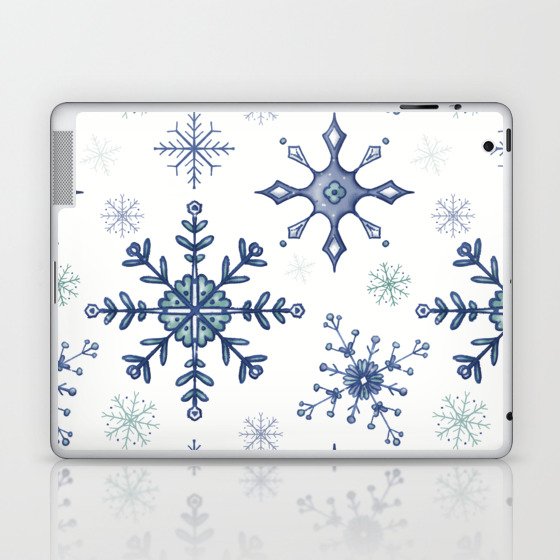 Snowflakes - Crisp White Laptop & iPad Skin