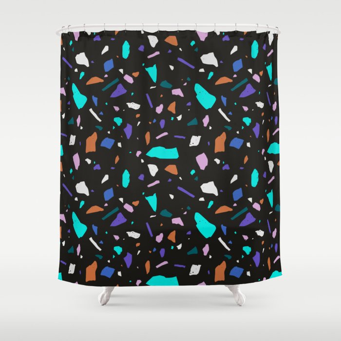 Colorful terrazzo seamless pattern  Shower Curtain