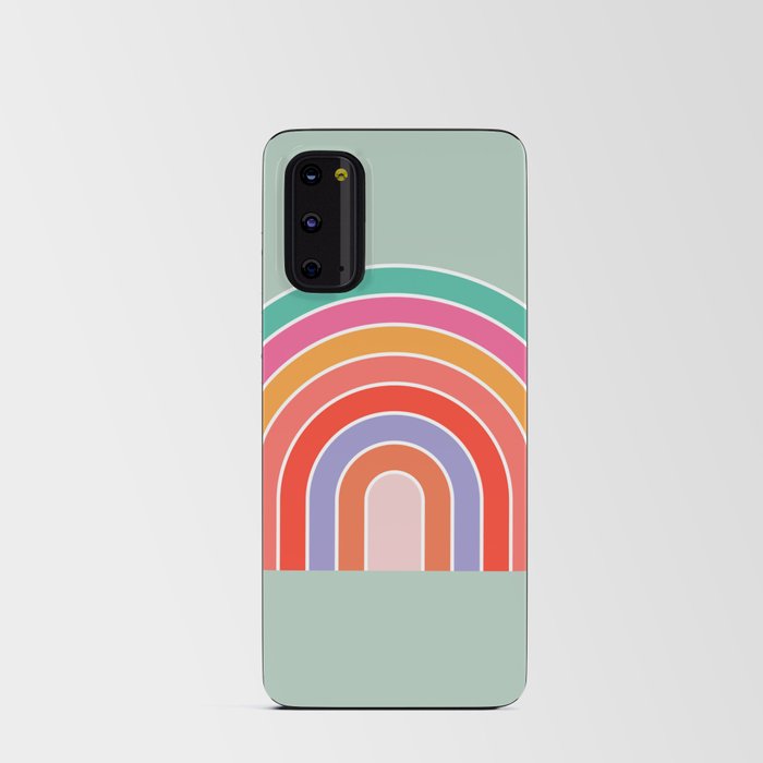 Retro Colorful Rainbow Mint Print Modern Rainbow Android Card Case