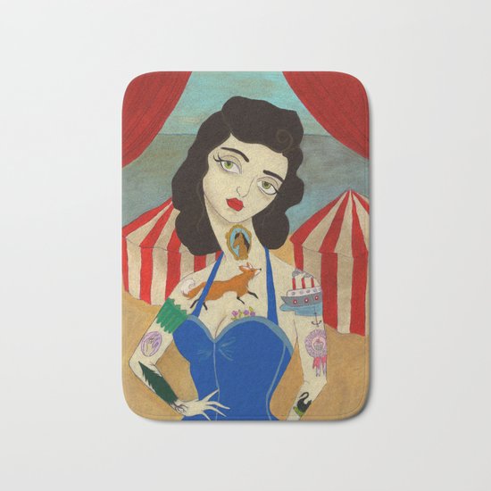 Tattooed Lady Bath Mat