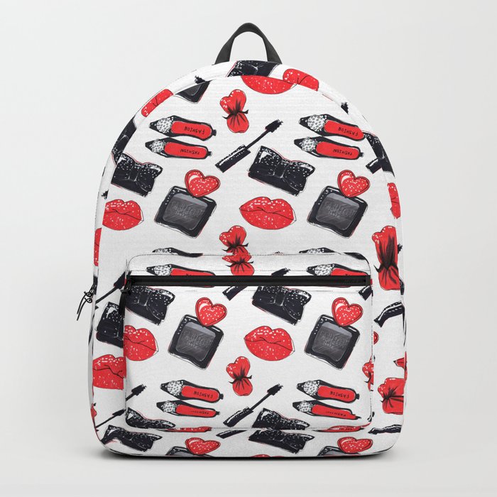 Fashion accessories, shoes, bag, glasses, lipstick Backpack