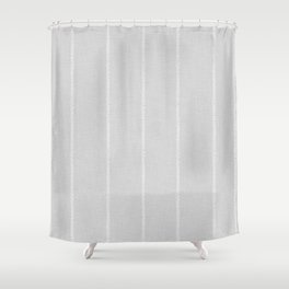 French Grey Linen Stripe Shower Curtain