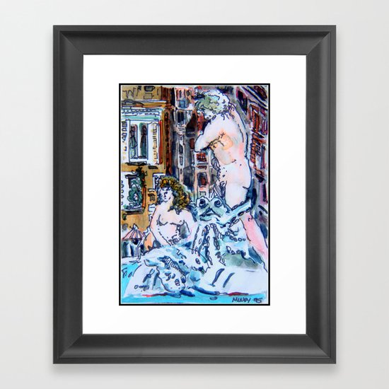 Roman Neptune Fountain Framed Art Print