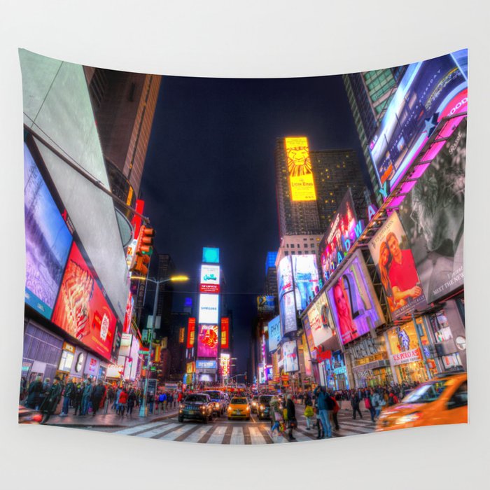 Times Square New York Wall Tapestry by David Pyatt  Society6