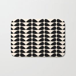 Mod Leaves Mid Century Modern Abstract Pattern in Black and Almond Cream Bath Mat