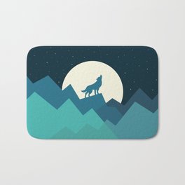 Keep The Wild In You Bath Mat | Wolf, Life, Digital, Vector, Illustration, Graphicdesign, Night, Live, Cool, Graphic 