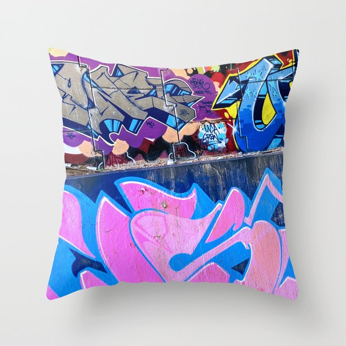 colordreams under the bridge Throw Pillow