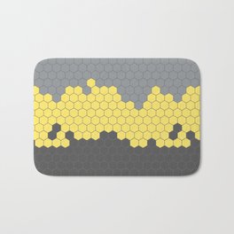 Honeycomb Gray Grey Yellow Hive Bath Mat