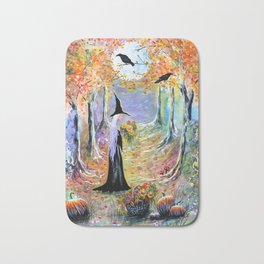 "Autumn Forest" Witch in colorful forest Bath Mat